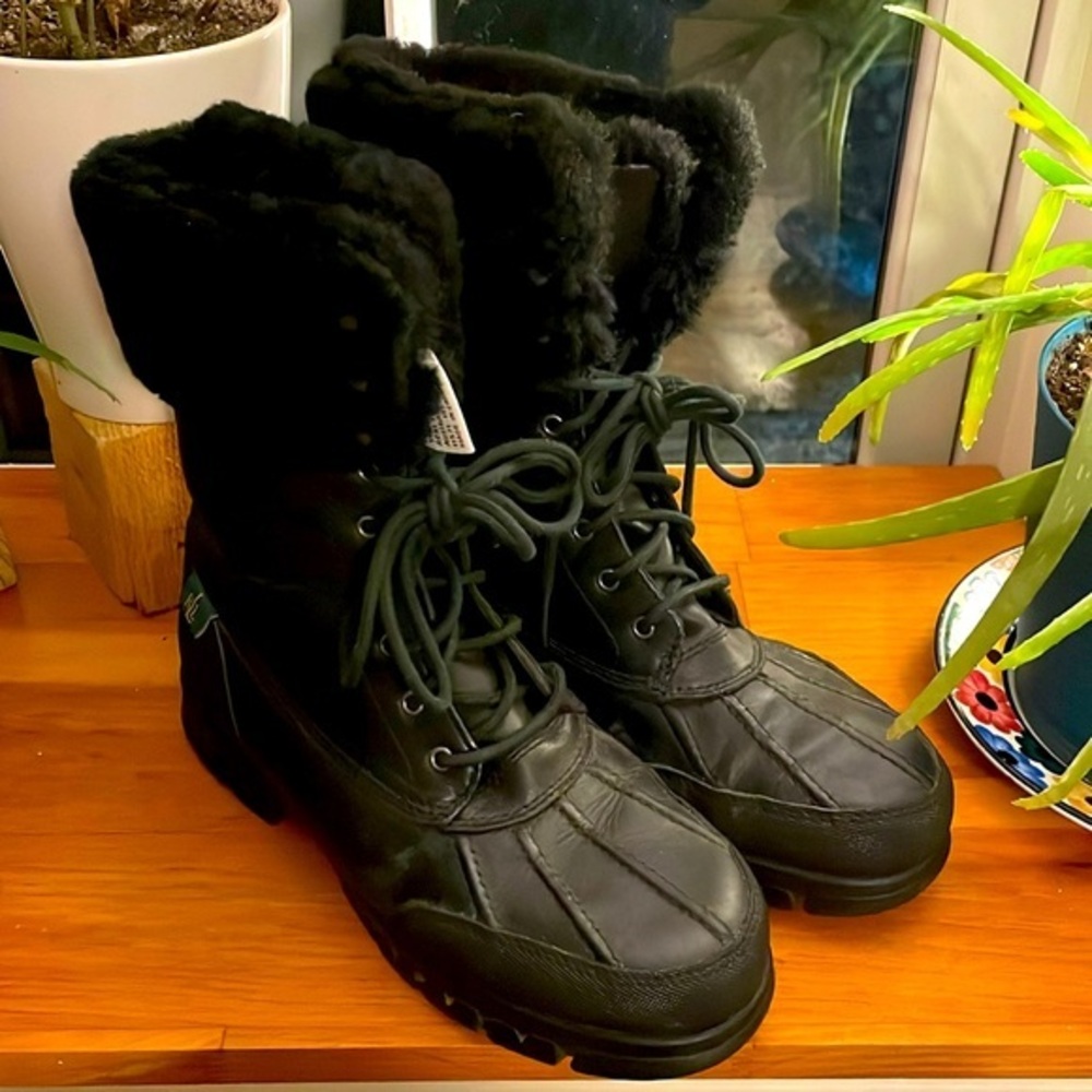 RALPH LAUREN Black Waterproof Boots